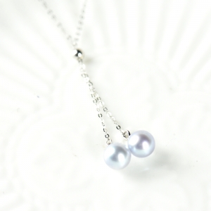 18K海水灰色珍珠项链