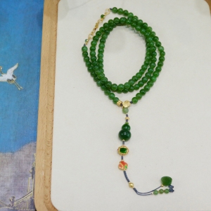 6mm山料和田碧玉葫芦多圈手串