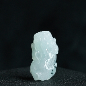 糯冰种飘花翡翠貔貅吊坠