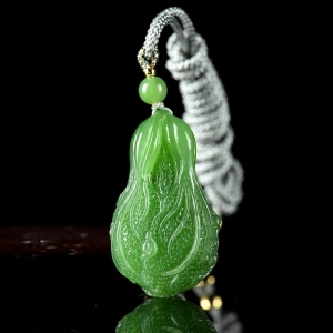山料和田碧玉百财吊坠