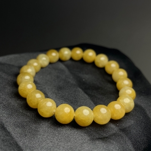 糯冰种黄翡圆珠手串