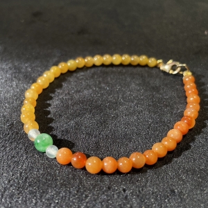 糯冰种三彩翡翠小米珠手链