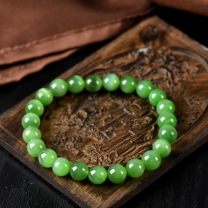 8mm山料和田碧玉猫眼单圈手串