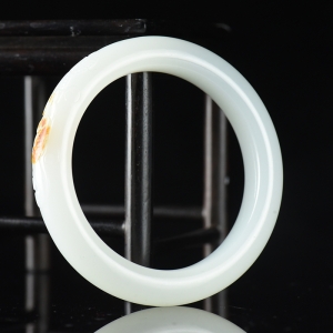 54.5mm山流水料和田白玉如意手镯