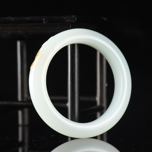 51mm山流水料和田白玉莲花手镯