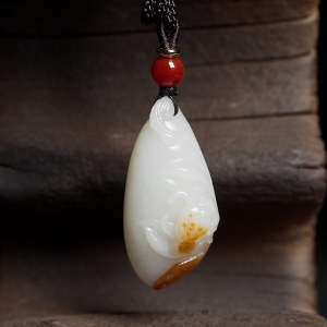 山料和田白玉莲花吊坠