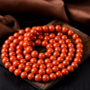 8mm柿子红南红108佛珠