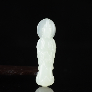 山料和田白玉观音吊坠