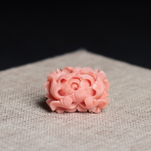 18KMOMO珊瑚花开富贵戒指