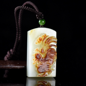 籽料和田白玉鸡吊坠