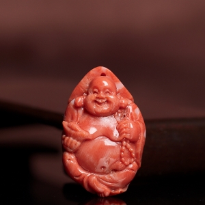 MOMO珊瑚弥勒佛吊坠
