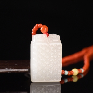 山料和田白玉云纹无事牌吊坠