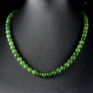 8mm山料和田碧玉猫眼项链