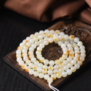 6mm籽料和田白玉108佛珠