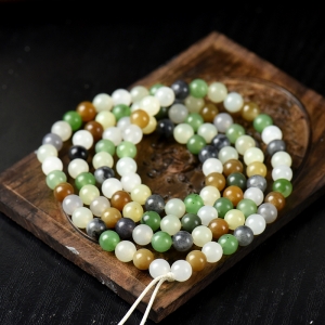 6mm山料和田玉多宝108佛珠