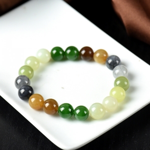 10mm山料和田玉多宝单圈手串