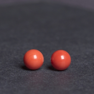 18KMOMO珊瑚圆珠耳钉