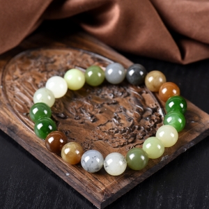 10mm山料和田玉多宝单圈手串