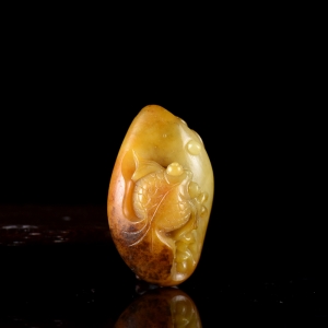 籽料和田玉黄沁金玉满堂吊坠