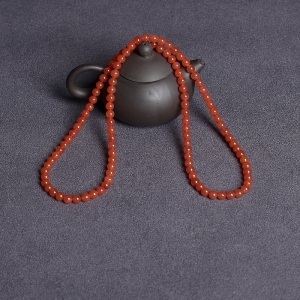 7mm樱桃红南红108佛珠