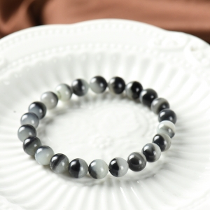 8mm籽料和田玉青花聚宝盆单圈手串