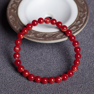 6mm阿卡牛血红珊瑚单圈手串
