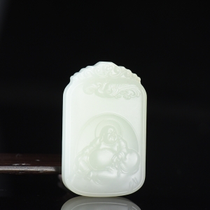 籽料和田白玉弥勒佛吊坠