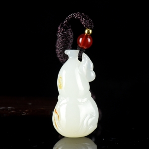 籽料和田白玉葫芦吊坠