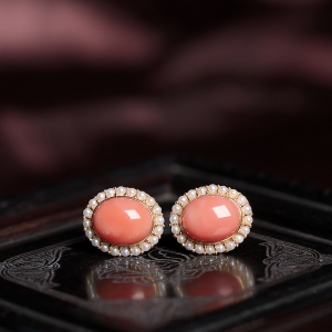 18KMOMO珊瑚耳钉