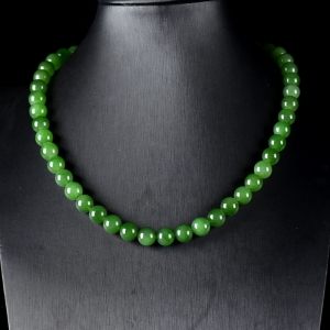 9.5mm山料和田碧玉项链