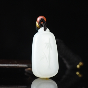 山流水料和田白玉节节高吊坠