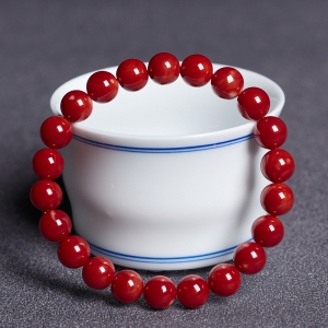 8.5mm阿卡牛血红珊瑚单圈手串