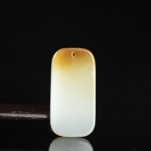 山料和田糖白玉无事牌吊坠