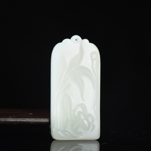 籽料和田白玉知足常乐吊坠