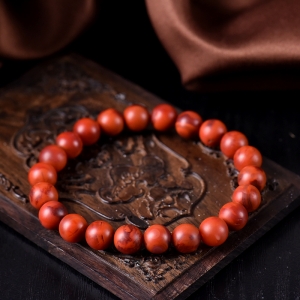 8.5mm火焰纹南红单圈手串