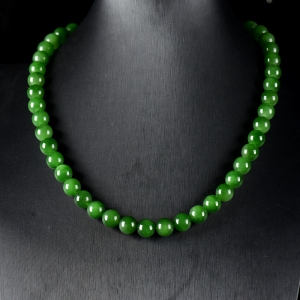 9.5mm山料和田碧玉项链