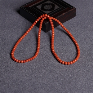 柿子红南红桶珠多圈手串