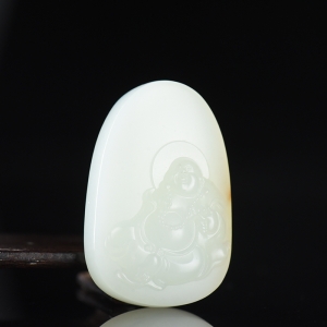 籽料和田白玉弥勒佛吊坠