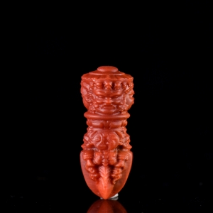 柿子红南红金刚杵吊坠