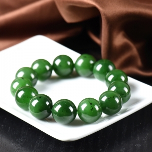 16mm山料和田碧玉单圈手串