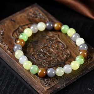8mm山料和田玉多宝单圈手串