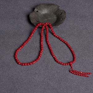 5mm阿卡牛血红珊瑚108佛珠