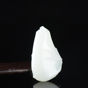 山流水料和田羊脂白玉竹节吊坠