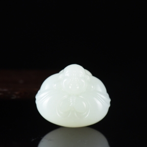 籽料和田白玉弥勒佛吊坠