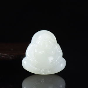 籽料和田白玉弥勒佛吊坠