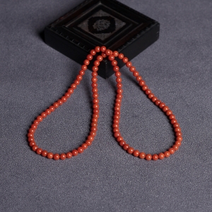 7mm柿子红南红108佛珠