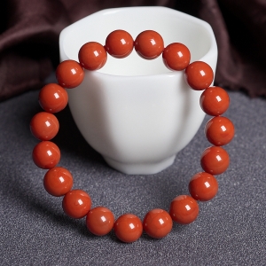 10.5mm柿子红南红单圈手串