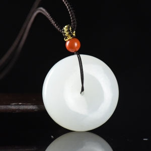 山料和田白玉平安扣吊坠