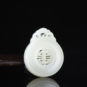 籽料和田白玉福寿吊坠