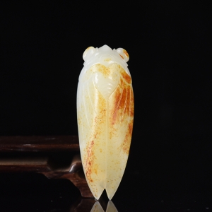 山流水料和田白玉一鸣惊人吊坠